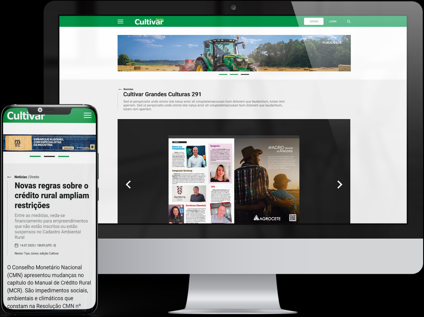 Imagens do Site no Mobile e Desktop